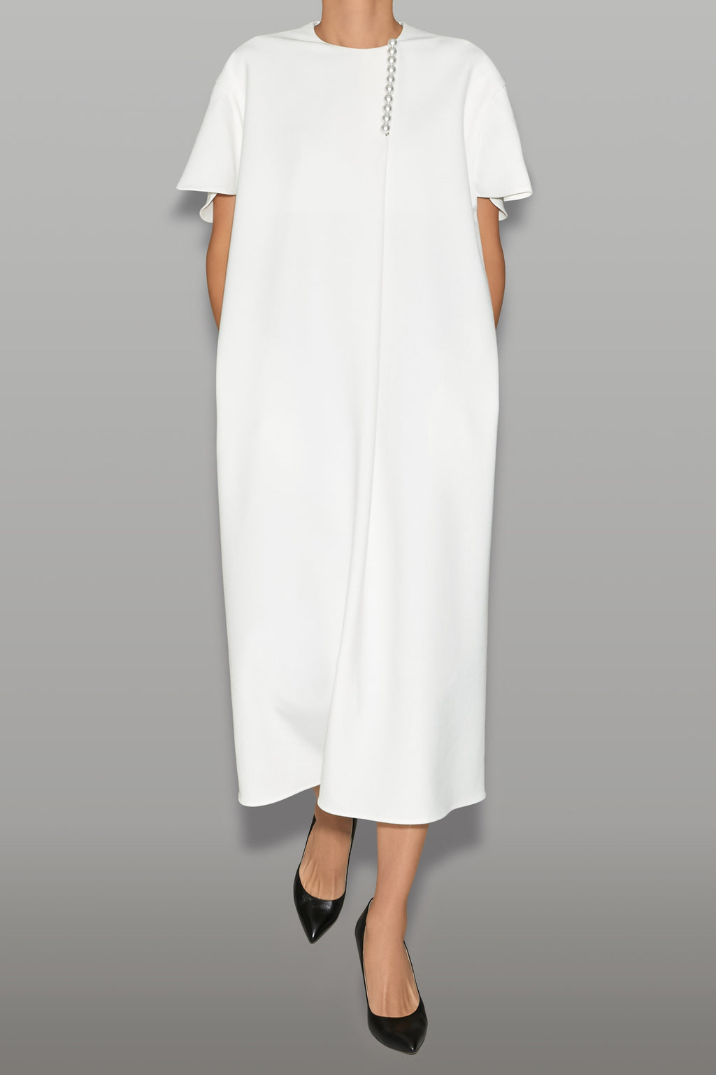 美品✨ヨーコチャン パール付きドレス ノースリーブ オケージョン コクーン フレアスリーブコクーンパールドレス – YOKO CHAN