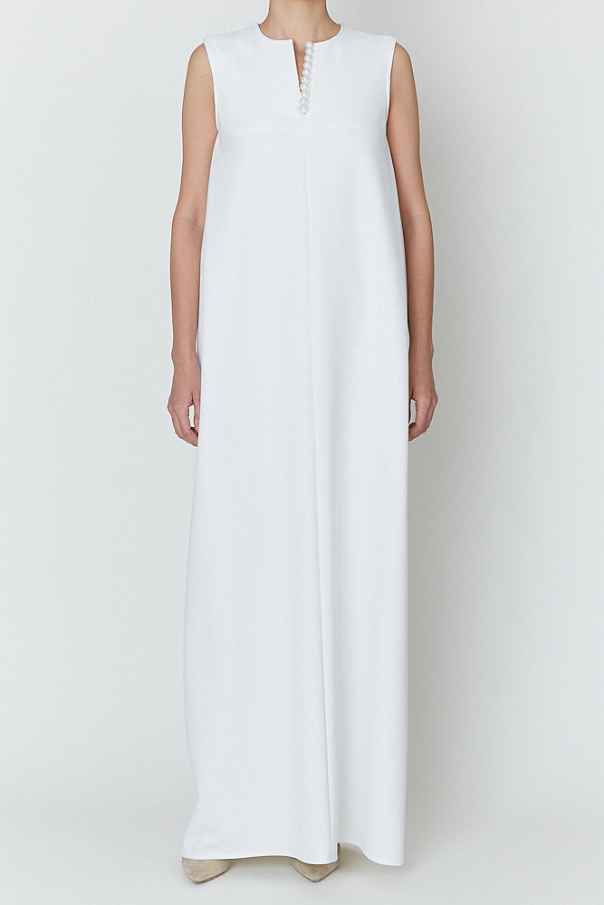 pearl tuck long dress