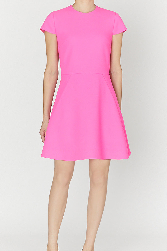 half sleeve flared dress