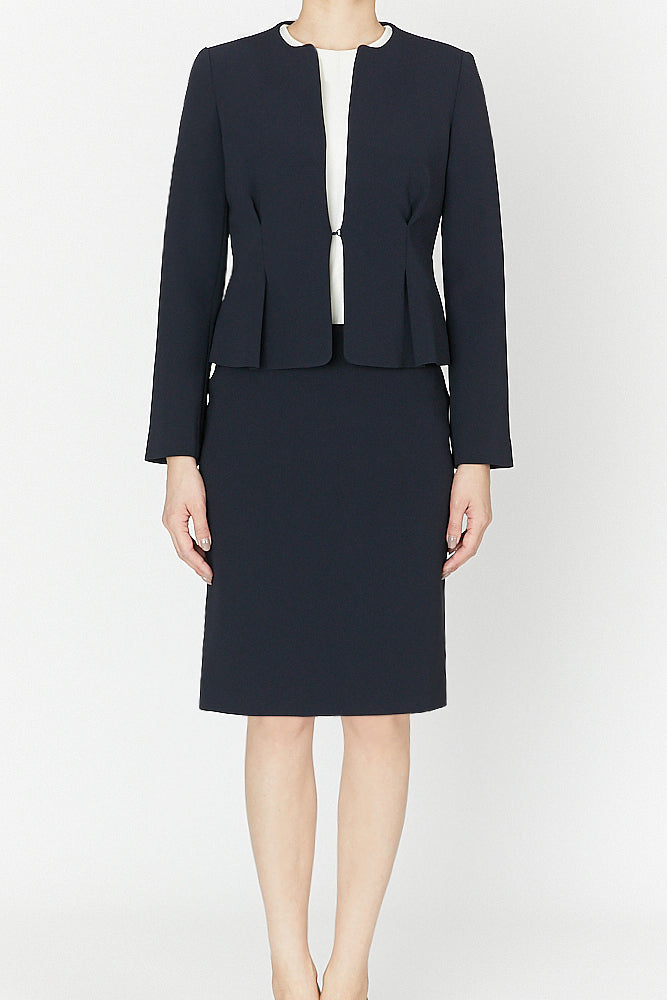 collarless jacket
