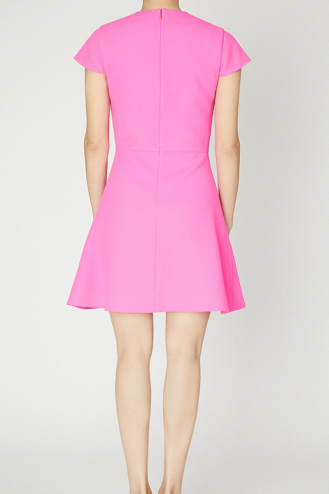 half sleeve flared dress