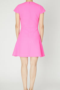 half sleeve flared dress