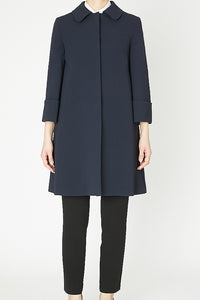 YOKOCHAN ヨーコチャン ステンカラー フリルコート 黒 38