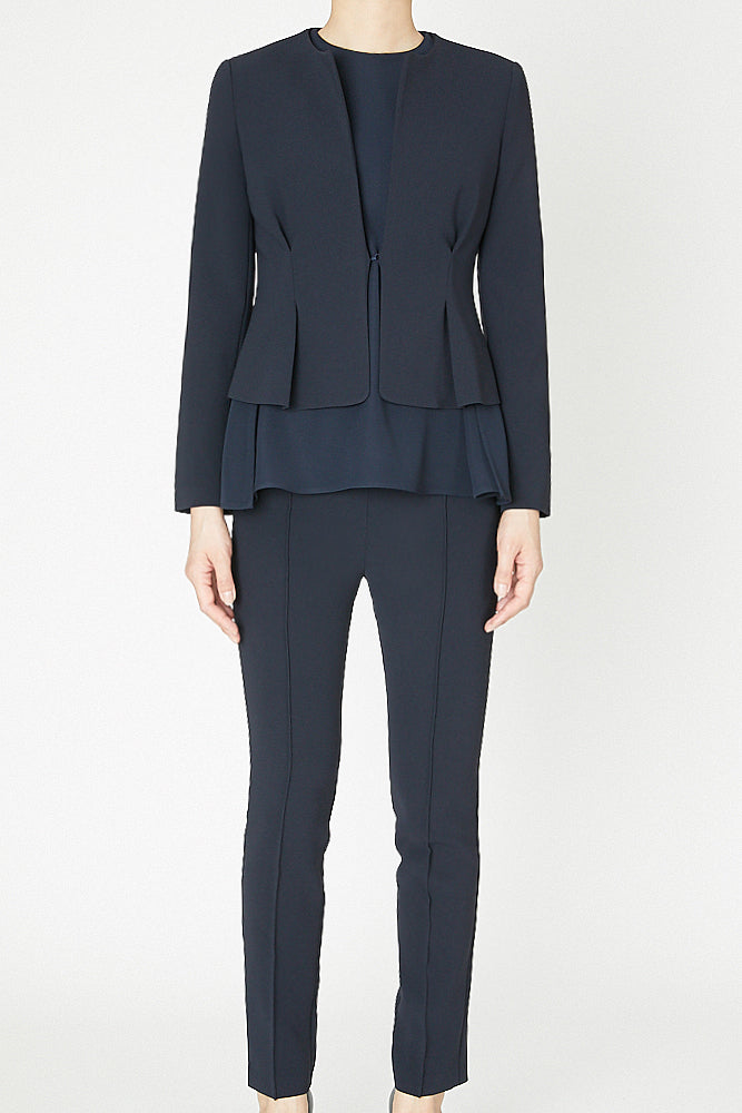 collarless jacket