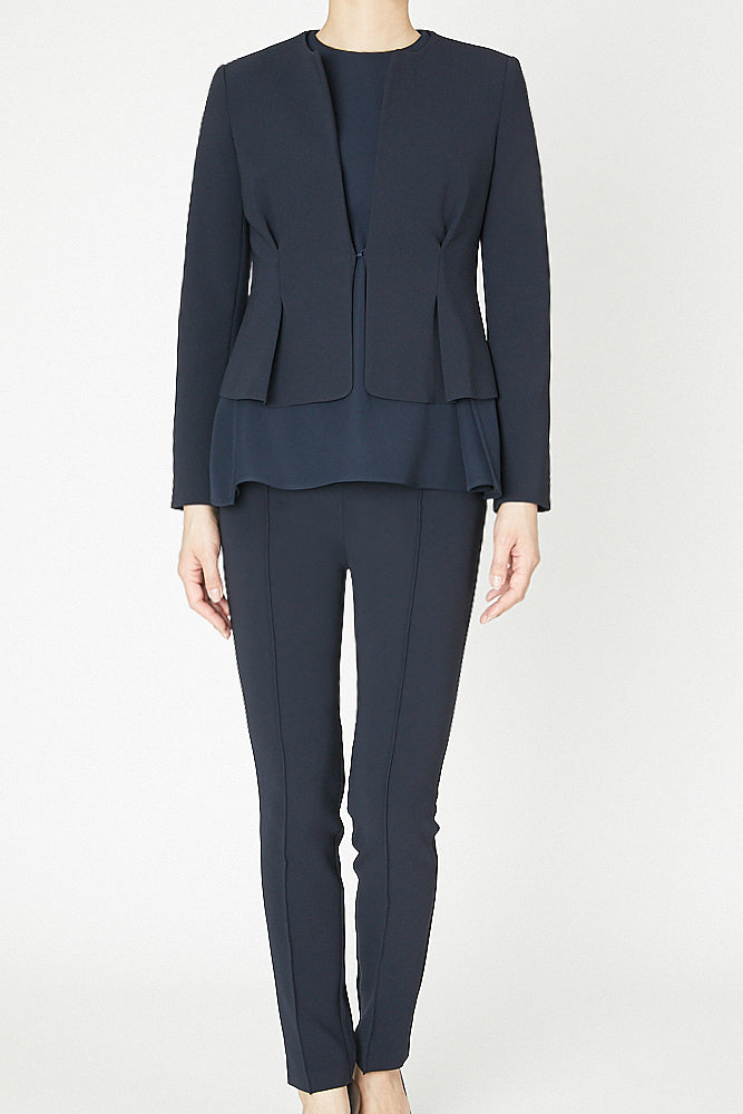 collarless jacket