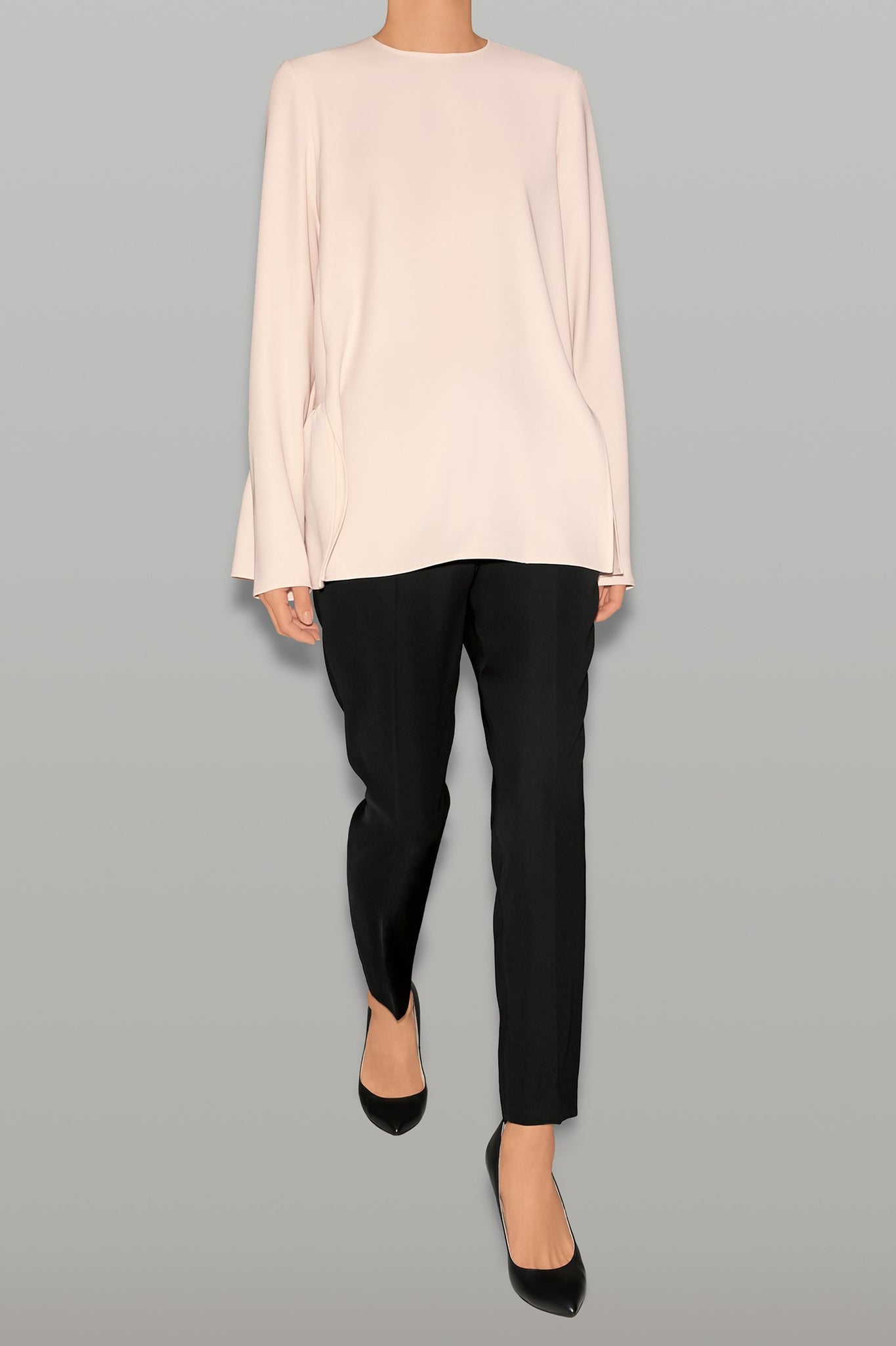 YOKO CHAN（ヨーコチャン）　フレアスリーブブラウス　ピンク yokochan ピンク ハーフスリーブヘムフレア ブラウス YOKO CHAN - 専用