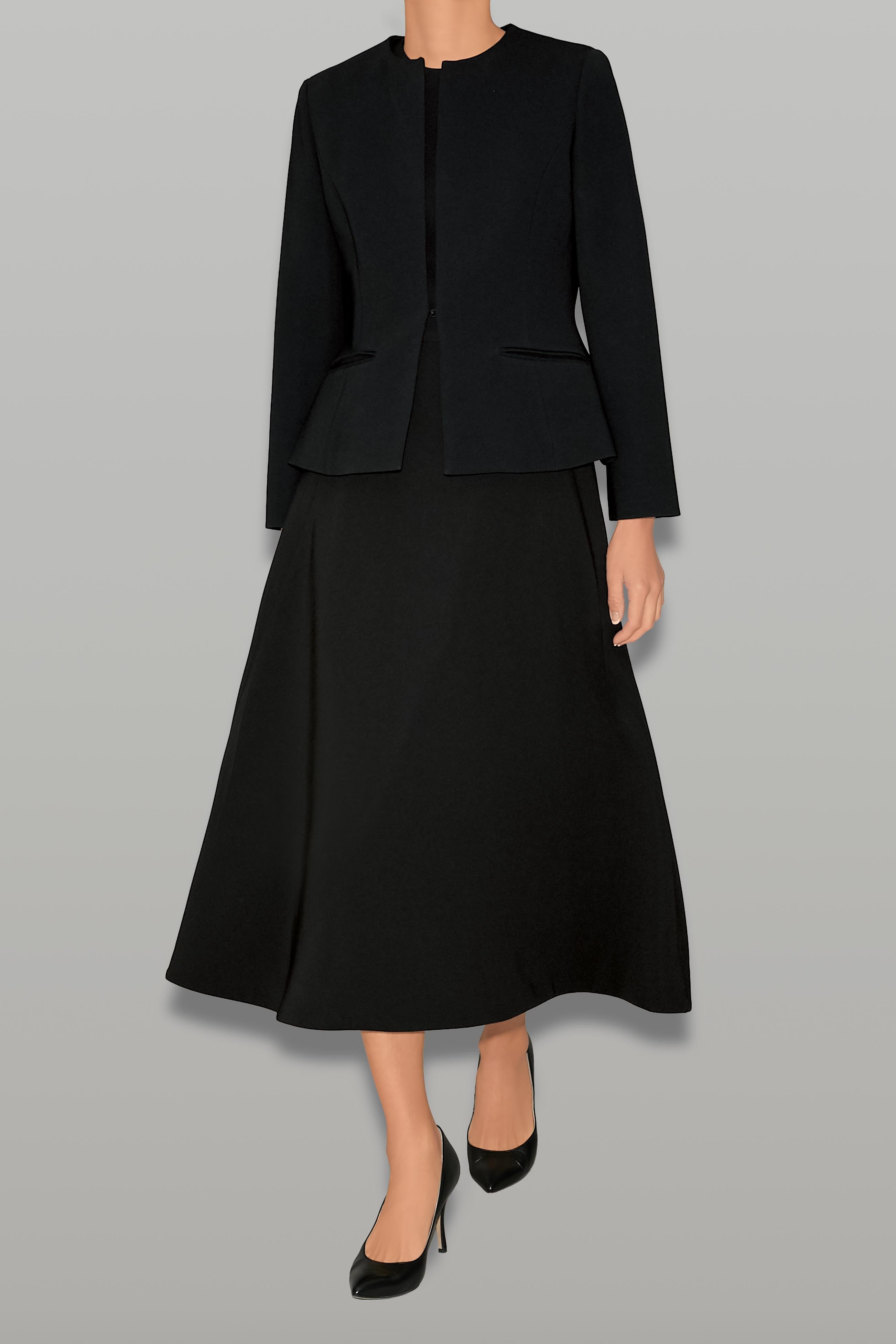 【美品】YOKO CHAN ノーカラーパールコート 36サイズ 240930_yc2_2673_94033ca4-9f09-