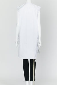 ノースリーブサイドラッフルコットンロングブラウス