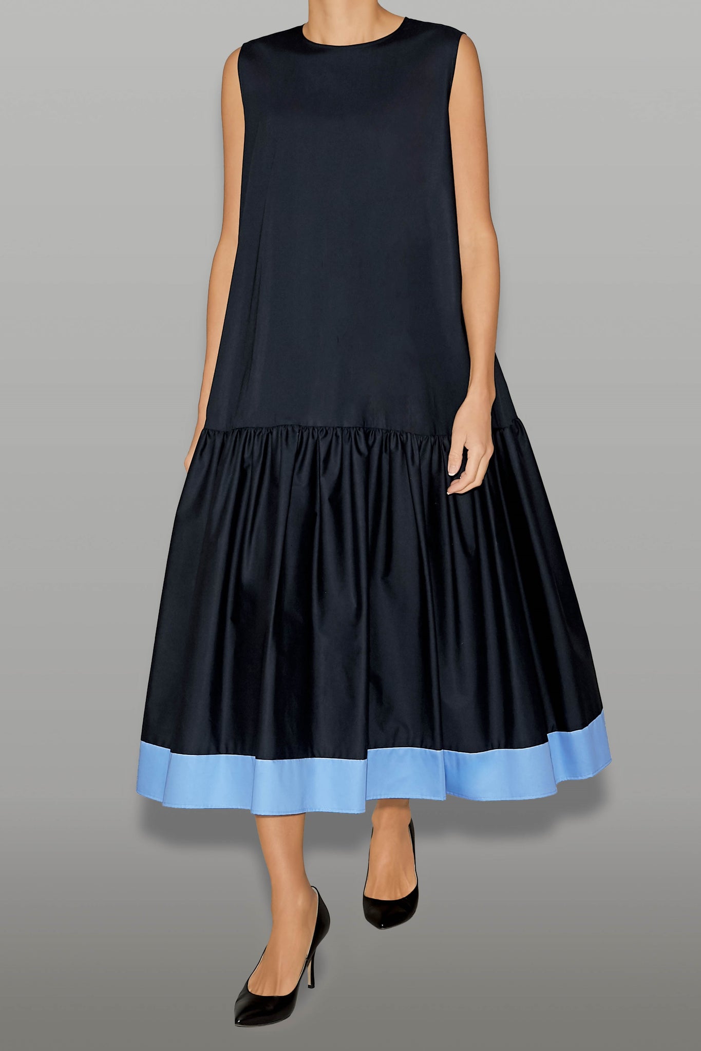 ヘムフレアコットンドレス