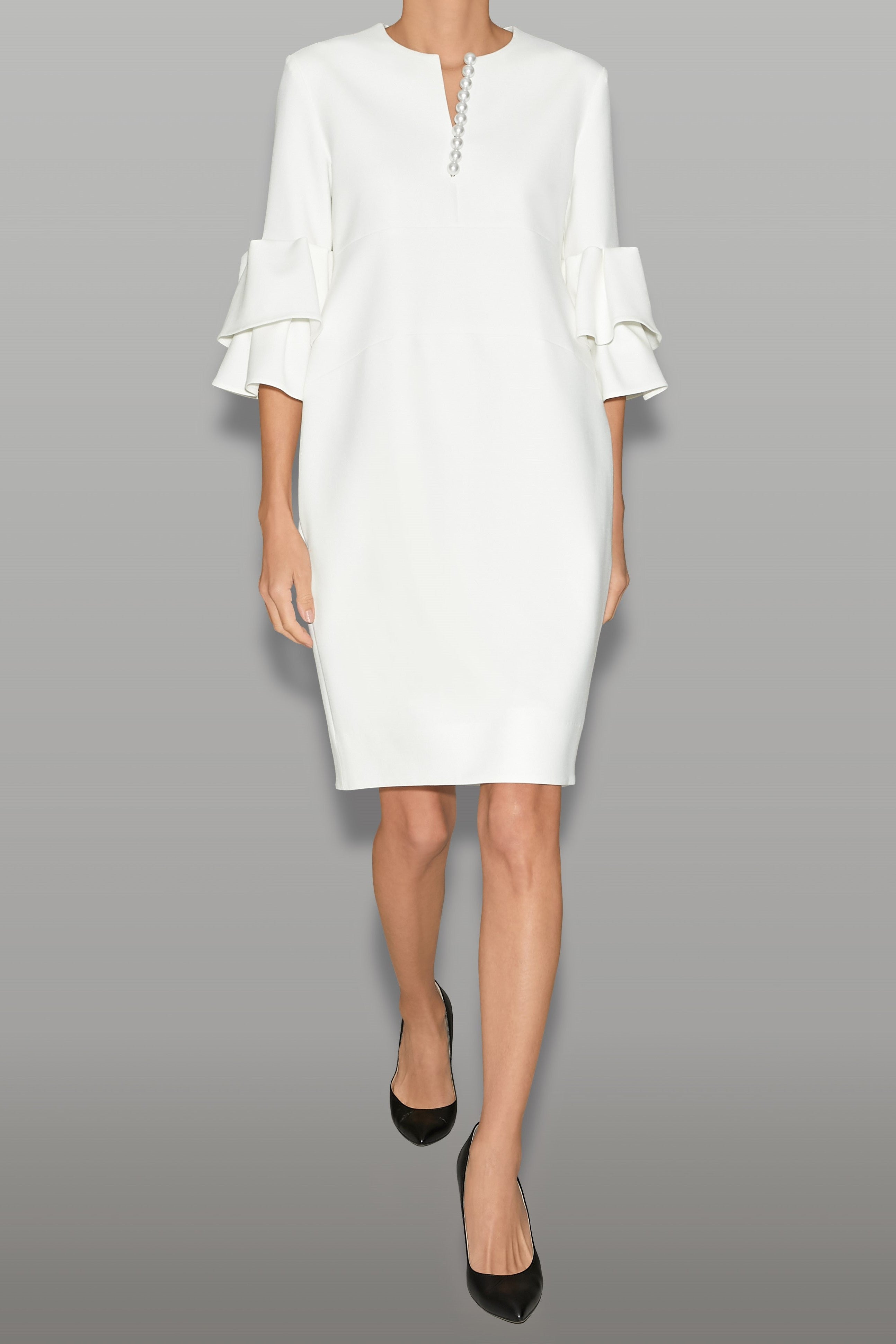 Yoko chanパール付ワンピース ティアードスリーブパールドレス – YOKO CHAN