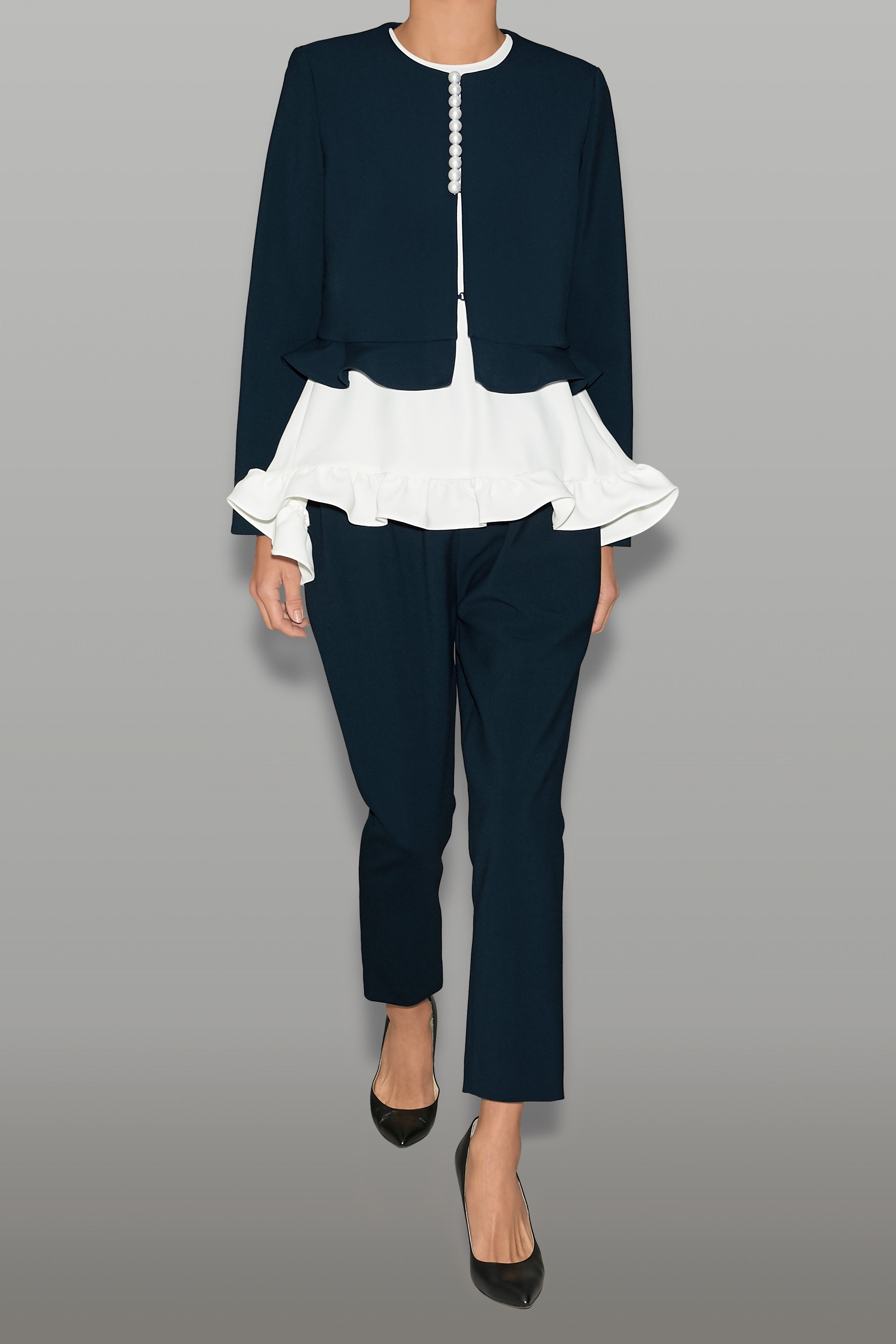 ペプラムパールショートジャケット – YOKO CHAN