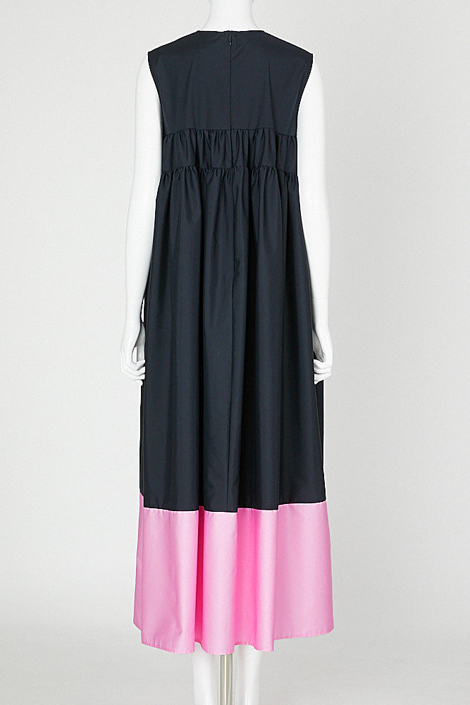 ギャザーコットンマキシドレス