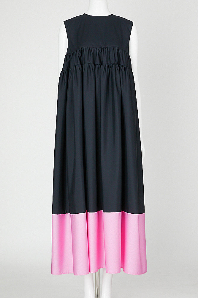 ギャザーコットンマキシドレス