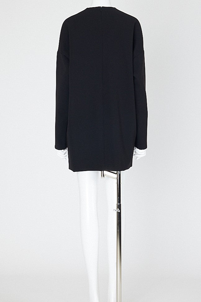 ロングスリーブドロップショルダーショートドレス
