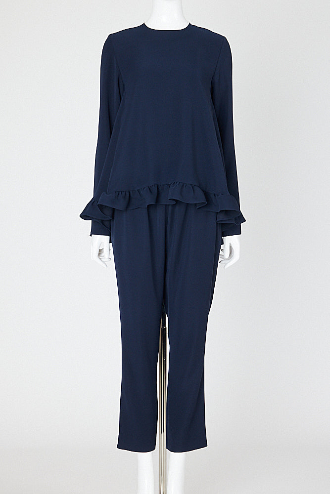 YOKO CHAN ライトブルー フリルブラウス 36 ロングスリーブフリルブラウス – YOKO CHAN