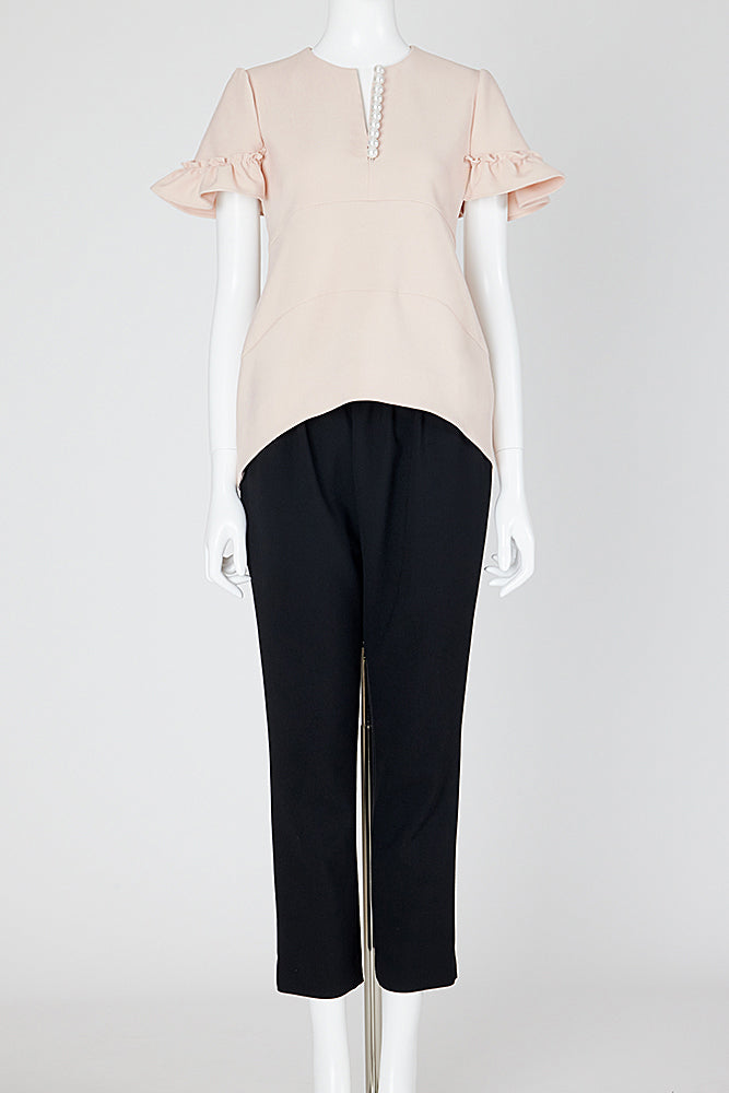 ギャザースリーブパールスリットラインブラウス – YOKO CHAN