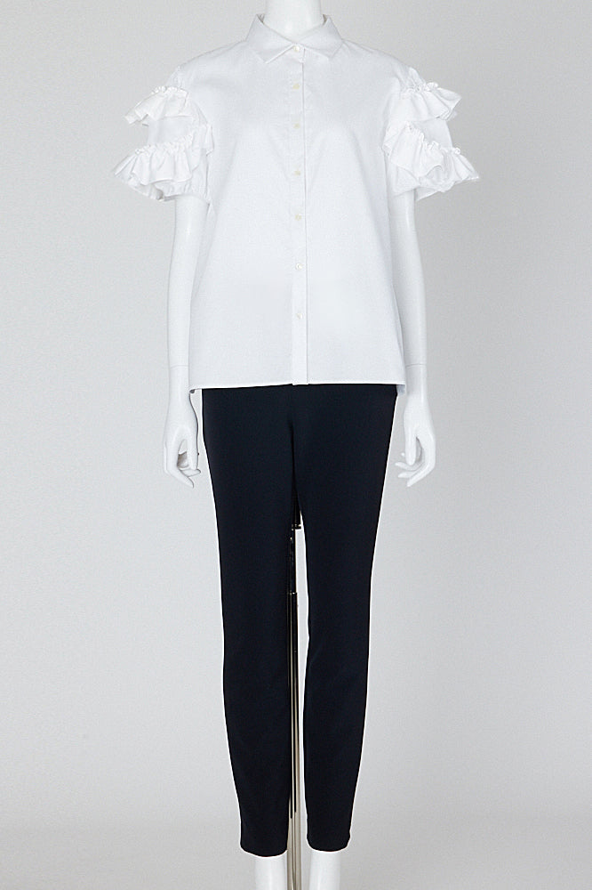 ラッフルトリムスリーブコットンブラウス – YOKO CHAN