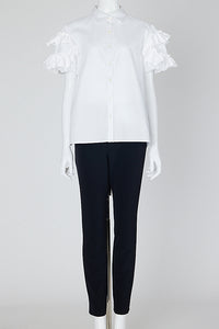 ラッフルトリムスリーブコットンブラウス – YOKO CHAN