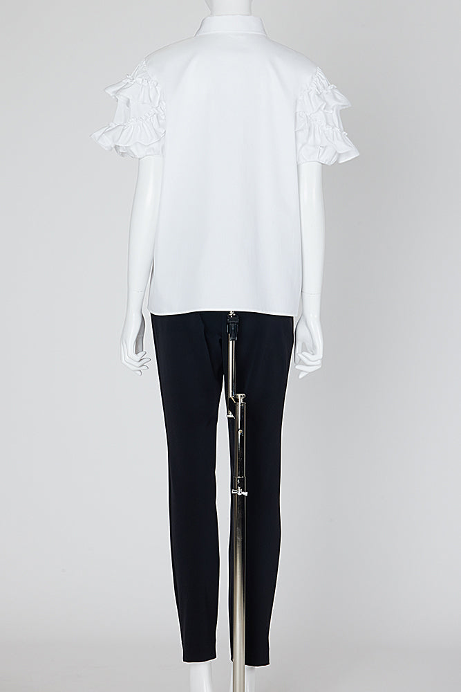 美品★ YOKO CHAN ラッフルトリムスリーブコットンブラウス ラッフルトリムスリーブコットンブラウス – YOKO CHAN