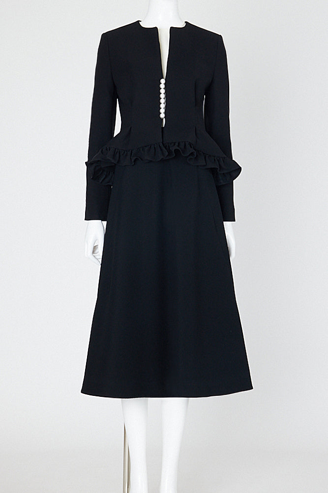 ノーカラーフリルパールジャケット – YOKO CHAN