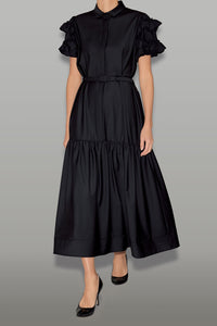 ラッフルトリムスリーブミディシャツドレス – YOKO CHAN