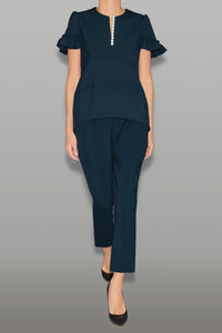 ギャザースリーブパールスリットラインブラウス – YOKO CHAN