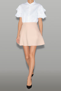 ラッフルトリムスリーブコットンブラウス – YOKO CHAN