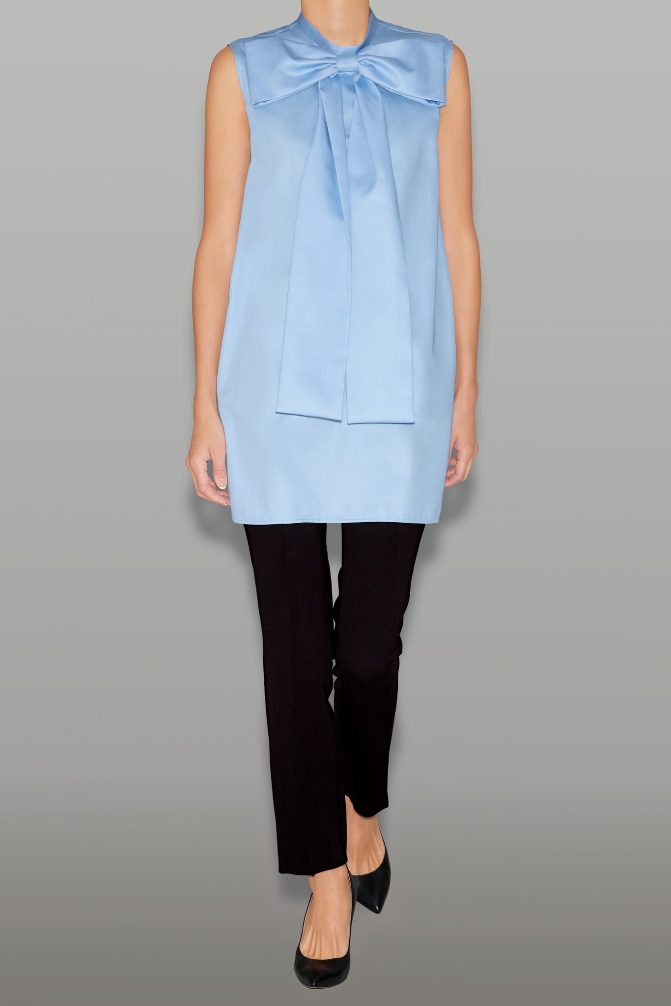 ボトルネックロングリボンコットンブラウス – YOKO CHAN