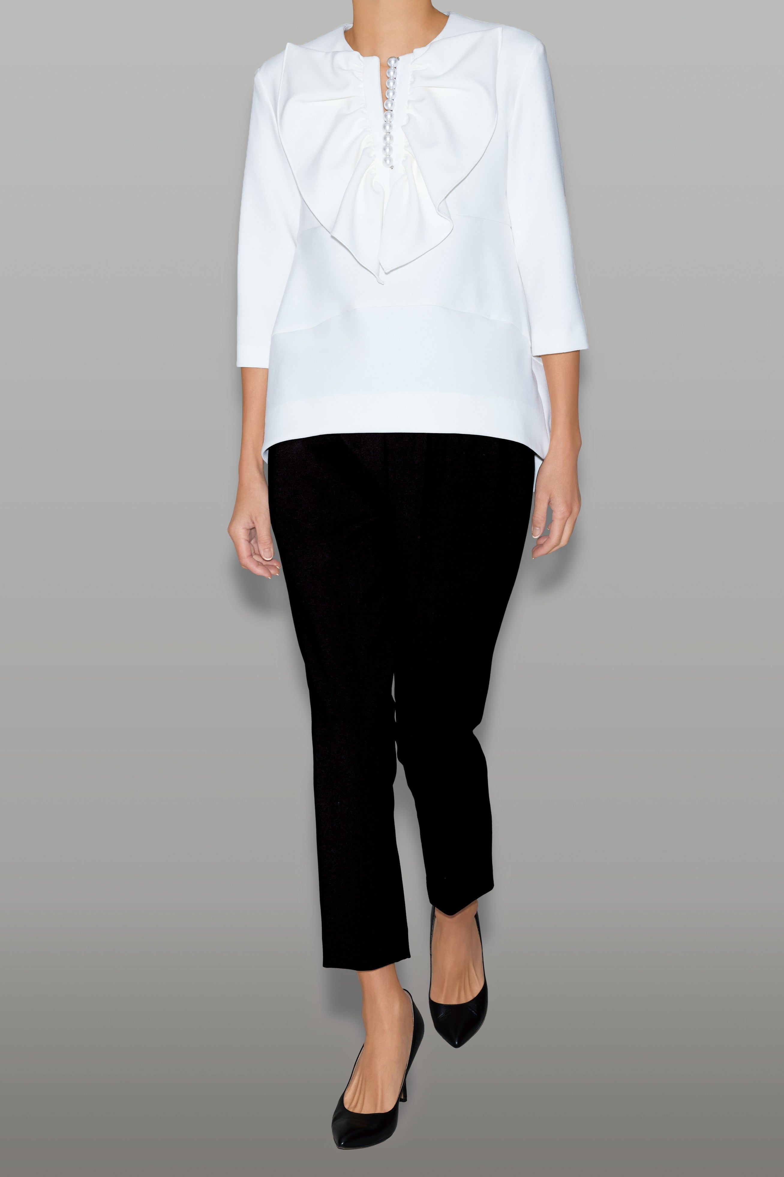 ボリュームラッフルパールスリットラインブラウス – YOKO CHAN