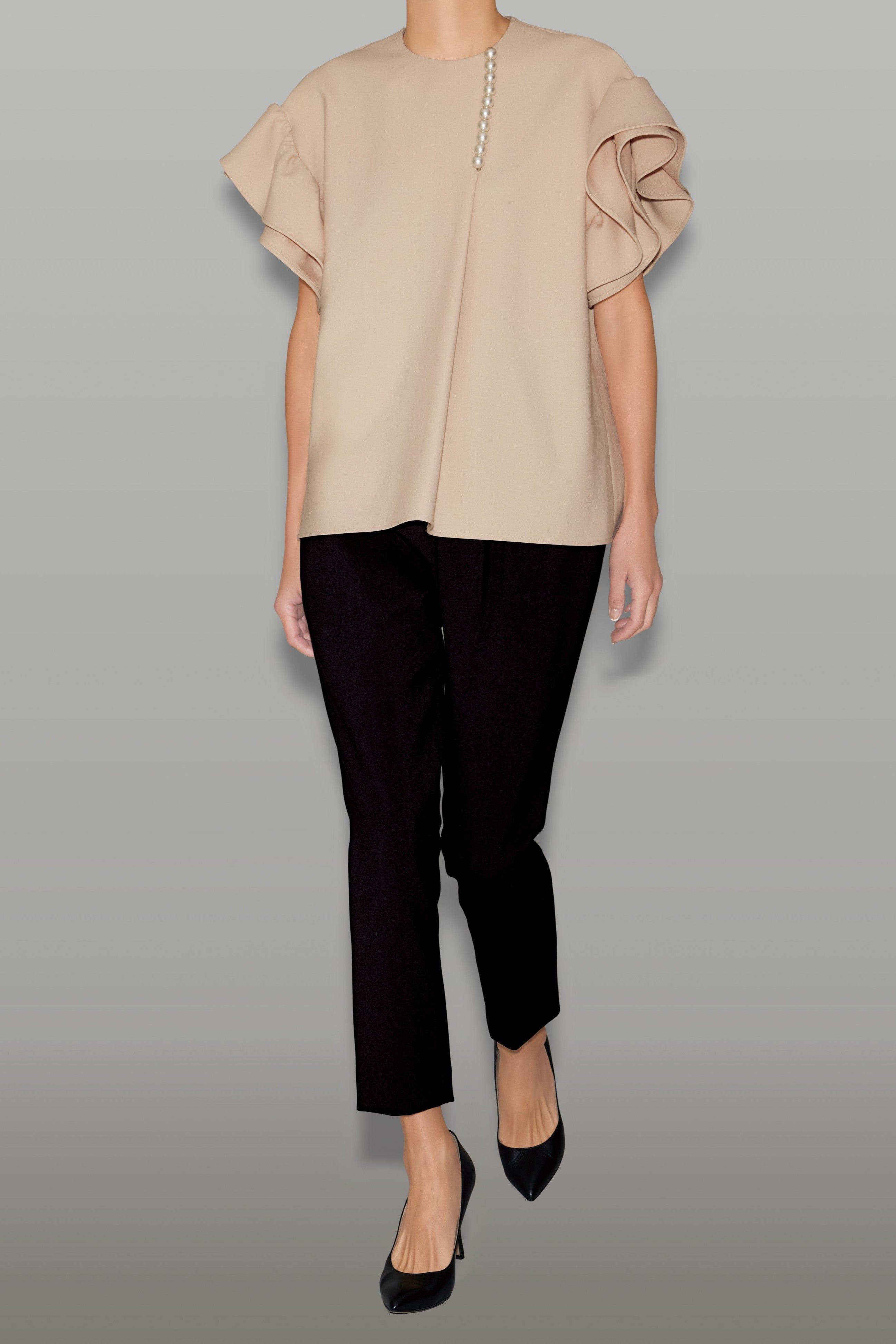 ギャザースリーブパールブラウス – YOKO CHAN