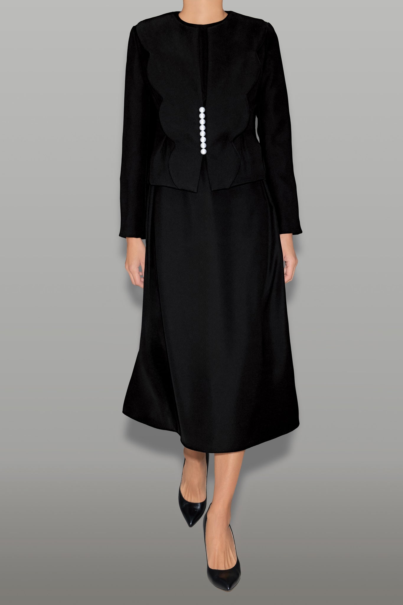 yokochan パール　ジャケット　超美品　ネイビー 38 YOKO CHAN ネイビージャケット38 美品】ヨーコチャン ネイビー