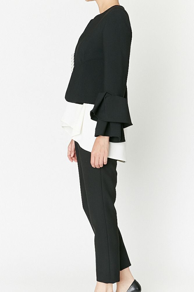 flare sleeve pearl jacket