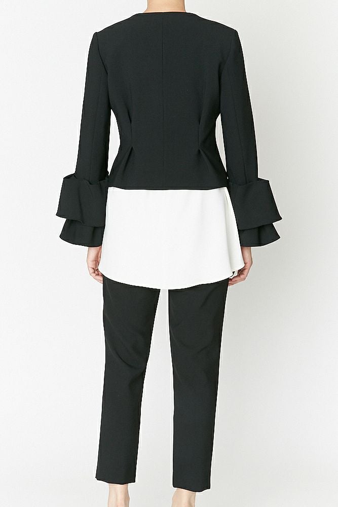 flare sleeve pearl jacket