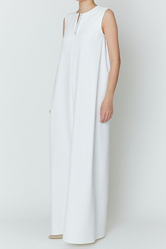 pearl tuck long dress