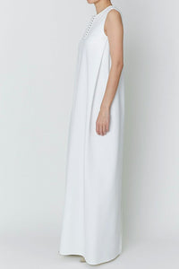 pearl tuck long dress