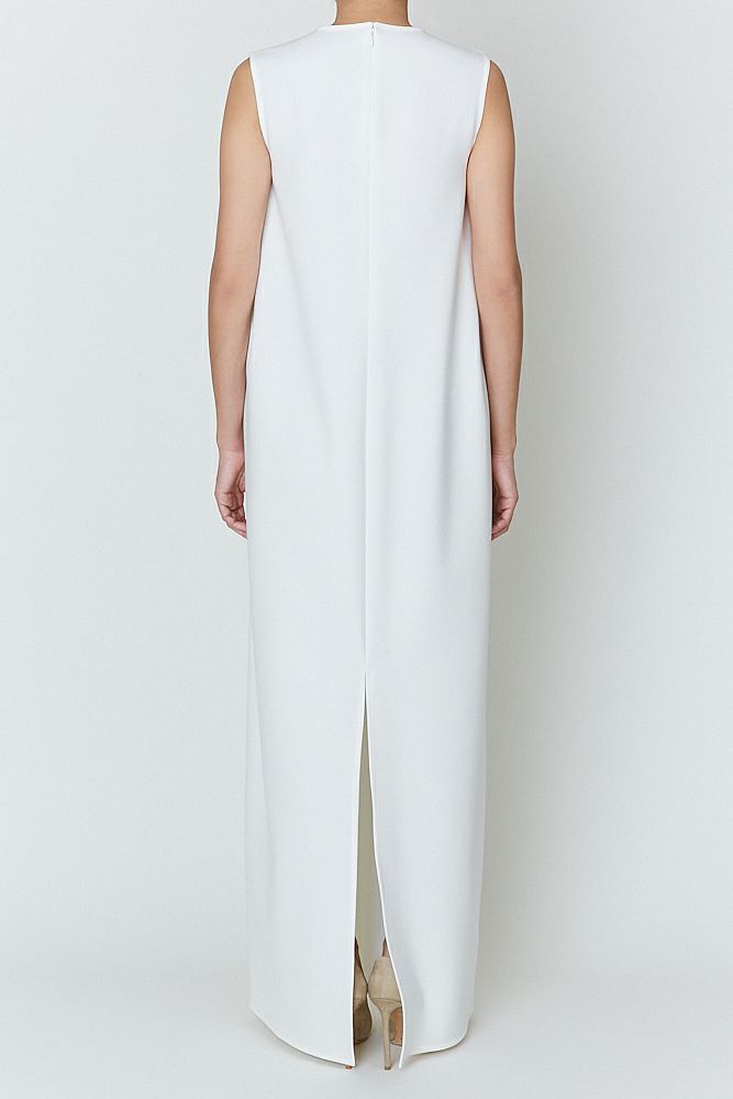 pearl tuck long dress